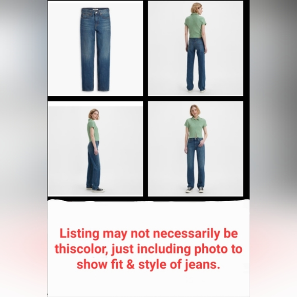 Levi's Low Pro Straight 31 Mid Rise Jeans Womens Glow Up Blue A09640003 - Picture 12 of 12